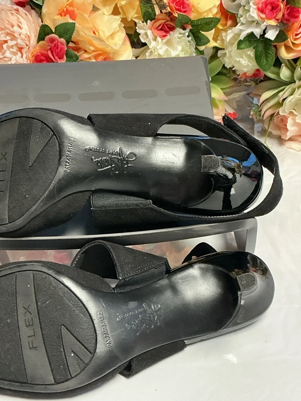 LifeStride Soft System Flex Black Slingback Pumps Women’s 9M Comfort Dress Heels